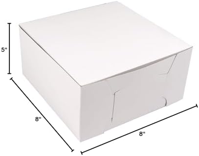 O’Crème Cake Boxes – White Bakery Boxes – 8 x 8 x 5 Inch Pastry Containers – Kraft Bakery Boxes for Holding and Displaying your Pastries - Pack of 25 - Image 6
