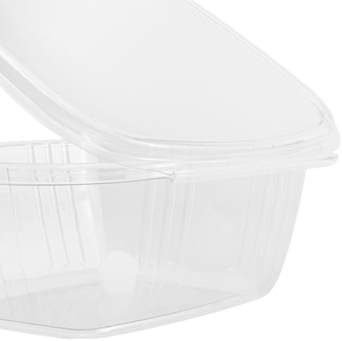 Karat 200 Count Clear PET Hinged Deli Take Out Containers - 32 oz Plastic Clamshell Food Containers, Disposable Square to Go Boxes, Ideal for Pasta Salads, Fruit, Deli Sides and More, FP-HDC32 - Image 6