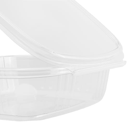 Karat 24oz - 200 ct PET Clamshell Square Deli Containers - For Pasta Salads, Fruit, Deli Sides, and Home Meal Prep - Clear Plastic Food Containers I 7.26"x6.2"x2.05" - Image 6