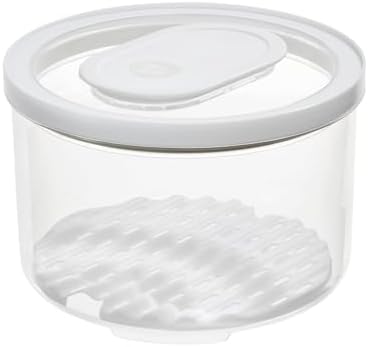 iDesign Round Fridge Produce Bin with Removable Drainage Tray and Lid - Set of 2 - Clear - Image 6