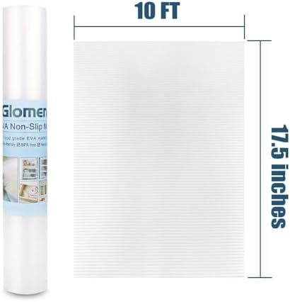Shelf Liner, Non-Slip Cabinet Liner, Washable Oil-Proof for Kitchen Cabinet, Shelves, Refrigerator, Storage, Desks, 17.5 Inches x 10 FT, Non Adhesive Drawers Liner (17.5 Inches x 10 FT)… Clear - Image 7