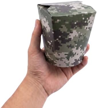 Restaurantware-Bio Tek 3.2 x 2.9 x 4 Inch Food Containers, 200 Noodle Takeaway Boxes - Disposable, Sturdy, Camouflage Paper 16 Ounce Take Out Boxes, Round, For Hot Or Cold Foods - Image 6