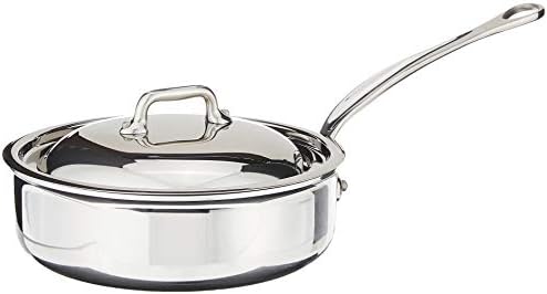 Mauviel M'Cook 5-Ply Polished Stainless Steel Saute Pan With Lid, And Cast Stainless Steel Handle, 1.8-qt, Made In France - Image 2