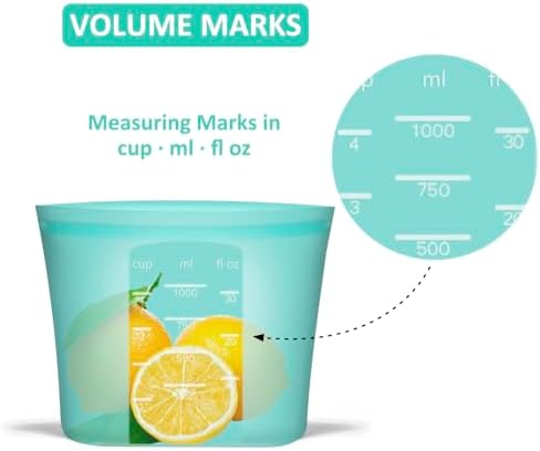 Reusable Food Bags, 12 Pack 100% Silicone Food Storage Bags Stand Up Zip Lock Container, Freezer Microwave Oven Dishwasher Safe, 4 Medium 4 Small 4 Extra Small, Aqua - Image 7