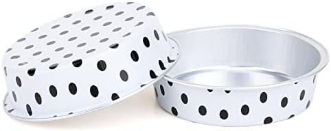 Beasea Mini Tart Pans with Lids 20 Pack, 4” 8oz Disposable Aluminum Baking Foil Tins Round Small White Black Dot Container for Individual Cupcake Dessert Muffin Ramekin Cheesecake Quiche Oven Dishes - Image 6
