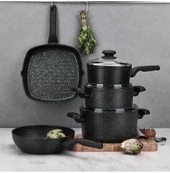 Korkmaz Ornella 3Qt Aluminum Sauce Pan with Cover, Black - Image 2
