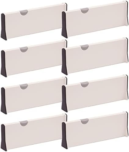 TENABORT Set of 8 Adjustable Drawer Dividers Organizer Separators Plastic Dresser Organizer for Bedroom, Bathroom, Closet, Office Desk, Kitchen Storage - Image 7