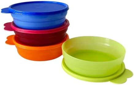 TupperwareSet Microwave Reheatable Cereal Bowls (500mL/2 Cup) Set of 4 Summer Color - Image 2