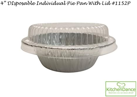 KitchenDance Mini Pie Tins with Snap-On Lids - Aluminum Pie Pans for Single Portions - Ideal for Fruit Tarts, Pies, Cheesecakes, Cobblers, Flan - Oven and Freezer Safe - 1152P (2000, Silver) - Image 7