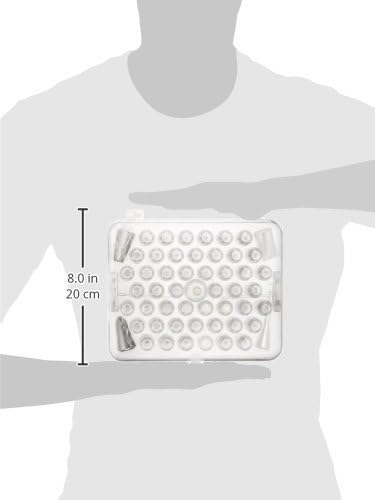 Ateco 783-55 Piece Cake Decorating Set, Includes 52 Stainless Steel Tubes, 1 Standard Coupler, 2 Flower Nails in Hinged Storage Box - Image 4