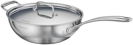 Tramontina Utsava Tri-Ply Clad Stainless Steel 3.75-Quart Wok with Lid - Image 7