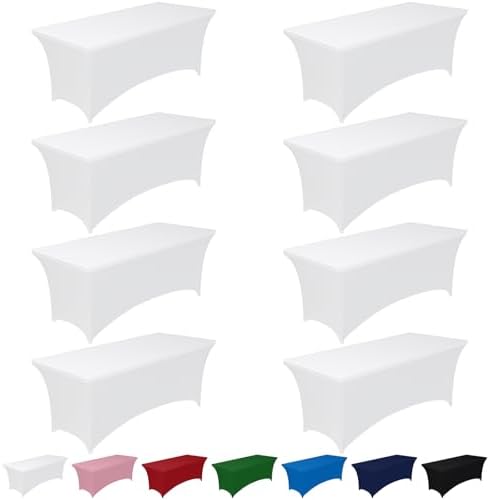 Pureegg Spandex Tablecloth 6ft 8 Pack White by Pureegg
