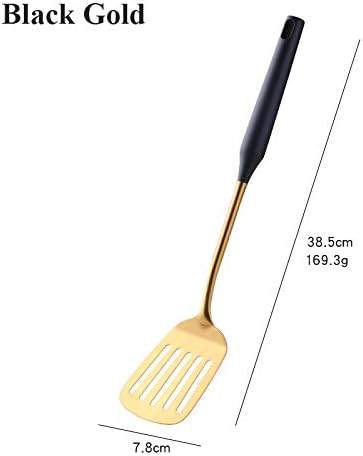 Baikai Kitchen Utensils Set of 7, Titanium Plated Black Gold Cooking Tool Gadgets Stainless Steel Cookware Set with Holder - Image 8