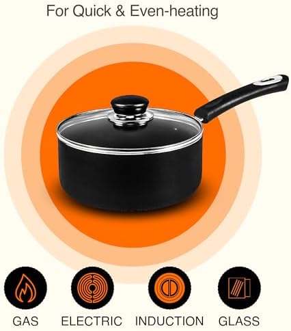 Utopia Kitchen Nonstick Saucepan Set with Lids 1 QT 2 QT Pots PFOS Free - Image 6
