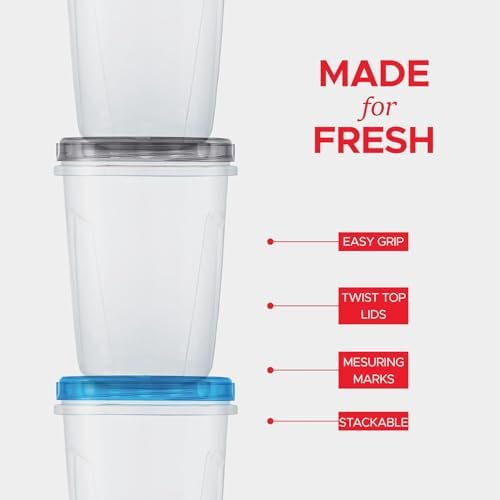 Tafura 10 Pack Leakproof Freezer Containers for Food with Twist Top Lids - 32 Oz -Black/Blue Lids - Image 7