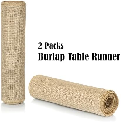 2 Pack Natural Burlap Table Runners (12 x 108 Inch) | Rustic Jute Table Runners for Wedding, Farmhouse, Thanksgiving, Coffee Table Decor Cover, Fall Décor & Parties - Image 7