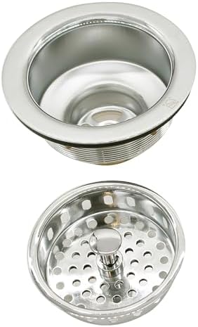 Westbrass A214-05 3-1/2" Post Style Large Kitchen Sink Basket Strainer, Polished Nickel - Image 7