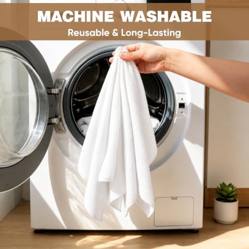 TEAWOO 10 PCS White Microfiber Cleaning Cloths, Assorted Cleaning Rags - Image 6
