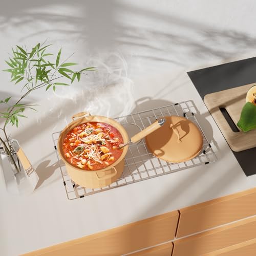 Sink Protector for Kitchen Sink,Sink Rack 26" X 14",Large Metal Sink Grate with Strainer,Stainless Steel Sink Grid for Bottom of Sink with Rear Drain Hole Dia 5",Corner Radius 0.6" - Image 7