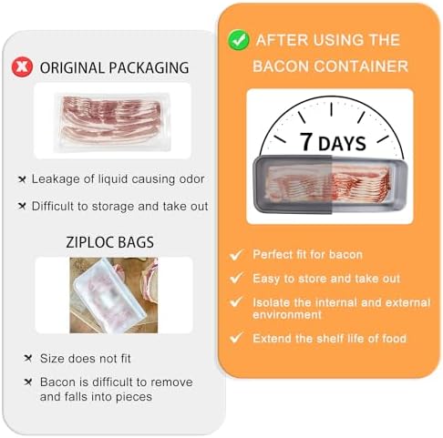 2Pack Deli Meat Container & Bacon Container for Refrigerator & Chease Keeper– 304SS Airtight Fridge Storage Box with Date Tracker, BPA-Free & Dishwasher Safe,Creamy White - Image 6
