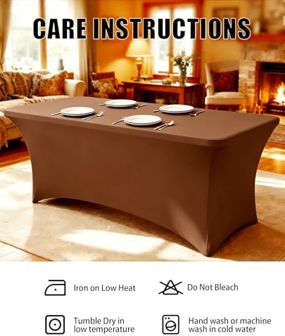 6FT Coffee Table Cloth - 2 Pack Fitted Stretch Rectangle Spandex Tablecloth, Washable Table Cover for Party, Picnic, Wedding, Banquet, Birthday and Festival(30" x 72") - Image 6