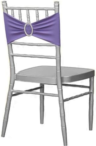 Lavender Chair Sashes 100 Pack, Spandex Chairs Sashes for Wedding Decor, Lavender Chair Bands Bows for Banquet Theme Hotel Restaurant Event Decor - Image 6