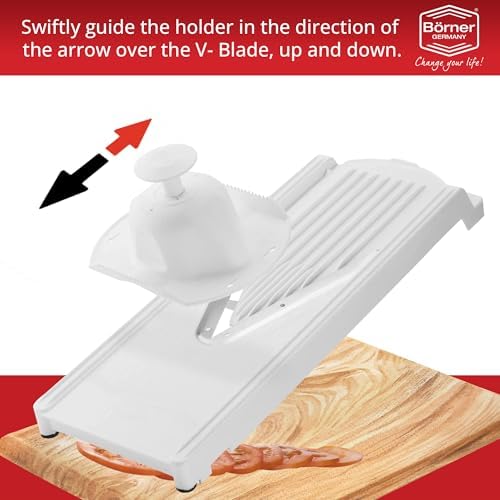 Borner Safety Food Holder - Finger Anti-Cut Protectors for Vegetable or Fruit Grater, Food Slicer Cutter, Cheese Grater, Kitchen Fruit & Vegetable Holder for Slicing, - One Size, White