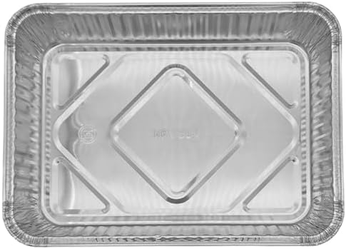PACTOGO 13" x 9" x 2" Disposable Aluminum Foil Oblong Cake Pans with Dome Lids - 108 Fluid Ounces Rectangular Pan - Perfect For Baking and Storing Cakes, Casseroles, Rolls REF# 394 (Pack of 12 Sets) - Image 7
