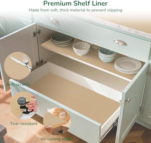 Drawer and Shelf Liners for Kitchen Beige 17.5In x 10FT - Image 7