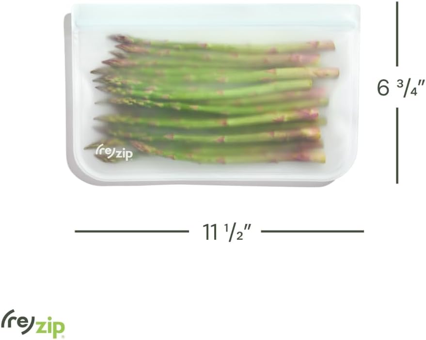 (re) zip Half Gallon Reusable Storage Bags | BPA-Free, Leak proof, Airtight, 100% Food-Grade for Lunch Meat, Food Storage and Freezer Use, 64 Ounces | 4-Pack