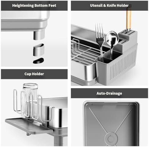 Dish Drying Rack, 304 Stainless Steel Dish Racks for Kitchen Counter - Image 6