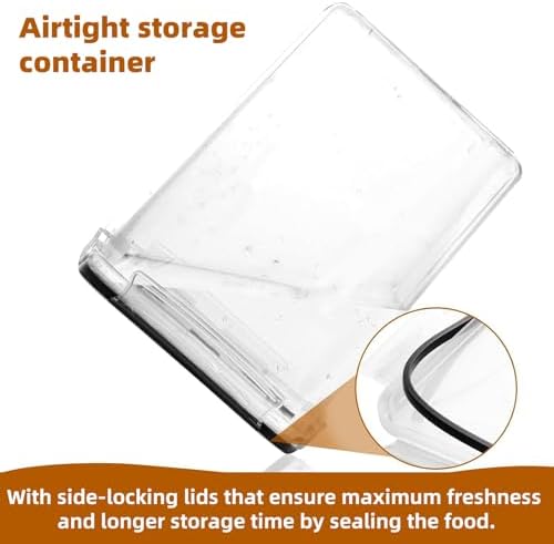 4pc 5.2L Large Airtight Plastic Canisters with Lids, Cups & Labels | 4pk 5.2L airtight containers block moisture. Stackable bins fit rice, flour and all baking pantry supplies - Image 6