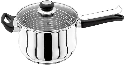 Judge Vista Stainless Steel Chip Pan Fryer with Basket and Helper Handle 22cm, Shatterproof Vented Glass Lid, Induction Ready, Oven Safe - Image 4
