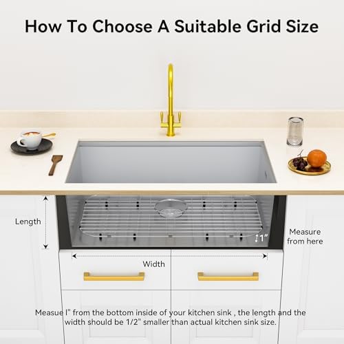 Sink Protector Grid 26-1/16"x14-1/16",Rear Drain with Corner Radius 3-1/2" - Image 5