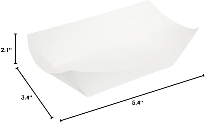 Restaurantware-Bio Tek 1 Pound Food Trays, 200 Disposable Paper Food Trays - Heavy-Duty, Greaseproof, White Paper Food Boats, For Snacks, Appetizers, Or Treats, Use At Parties Or Carnivals - Image 16