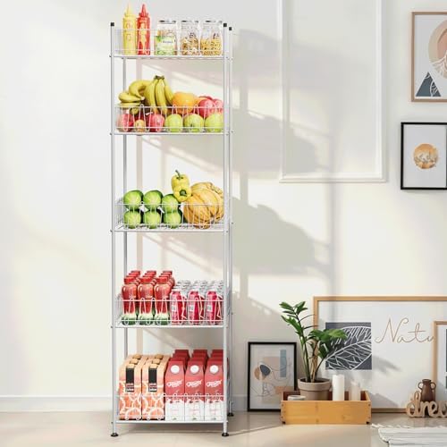 Water Bottle Organizer 5 Tier Water Bottle Storage Rack Beverage Organizer for Pantry, Metal Bottled Water Drink Holder, Large Capacity Soda Can Organizer for Kitchen Party - Image 6