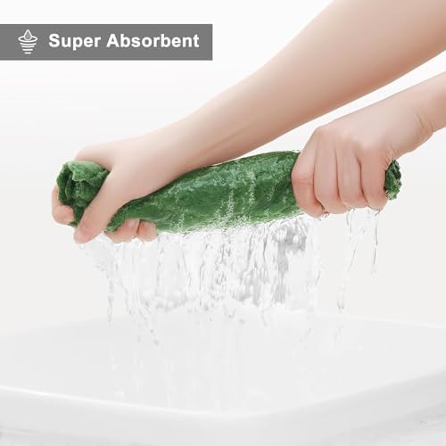 Homaxy 12 Pack Super Soft Absorbent Dish Towels, 13" x 19", Grass Green - Image 6