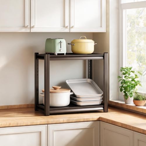 2 Tier Kitchen Storage Shelves, Adjustable Pot and Pan Storage Organier - Image 7