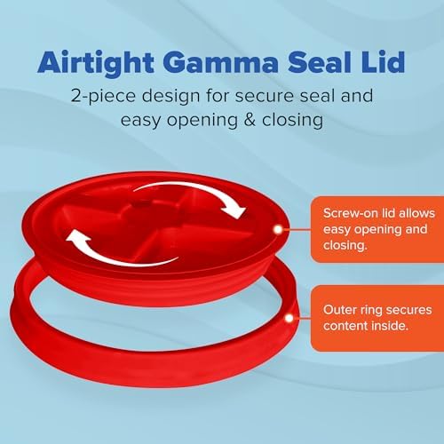 ePackageSupply 5 Gallon Bucket - Food Grade w/Lid BPA-Free, White/Red, 6 | Airtight Gamma Seal Screw-On Lid, Heavy-Duty 90 Mil HDPE Plastic, Food Safe and Durable Container, Bulk Storage, Made in USA - Image 6