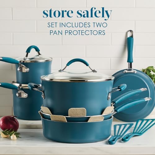 Rachael Ray Cucina Ceramic Nonstick Cookware Pots and Pans Set, 13-Piece, Marine Blue - Image 6