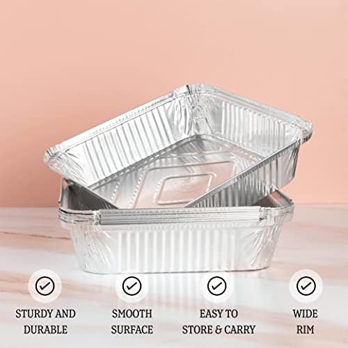 PLASTICPRO Disposable 9'' X 9'' X 2'' Inch Square Aluminum Tin Foil Baking Pans Bakeware - Cookware Perfect for Baking Cakes, Breads, Brownies, Bread, Meatloaf, Lasagna, Pack of 50 - Image 5