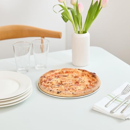 Restaurantware 10 Inch Aluminum Pizza Pan 72 Count Wide Rim Silver Pizza Pan, Heat Conductive Round Pizza Tray, Lightweight Corrosion-Resistant Serving Tray For Restaurant Or Home Use - Image 6
