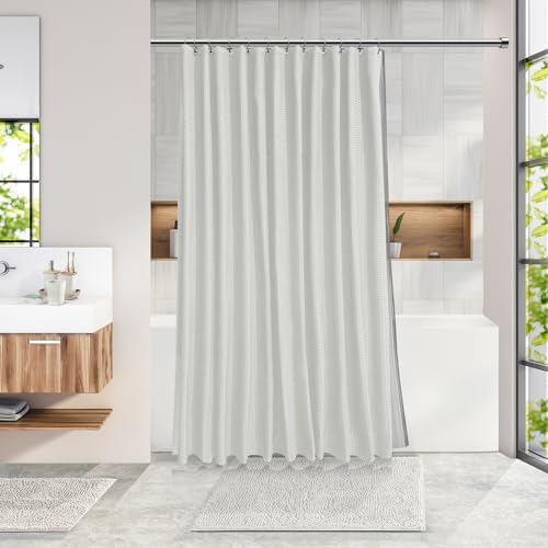 Clara Clark White Bathroom Set, Bathroom Sets with Shower Curtain and Rugs - Image 7