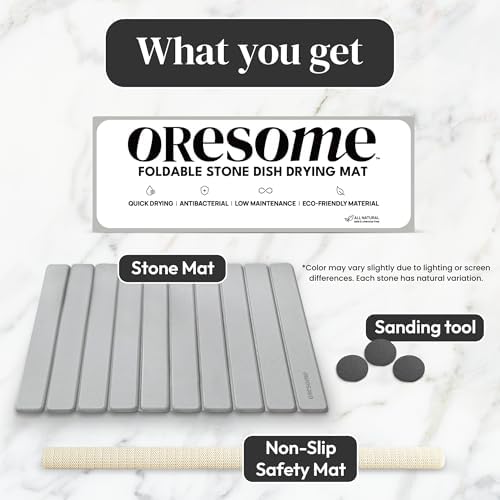 Foldable Kitchen Drying Stone, Stone Drying Mat for Kitchen Sink, 24" x 16" - Image 7