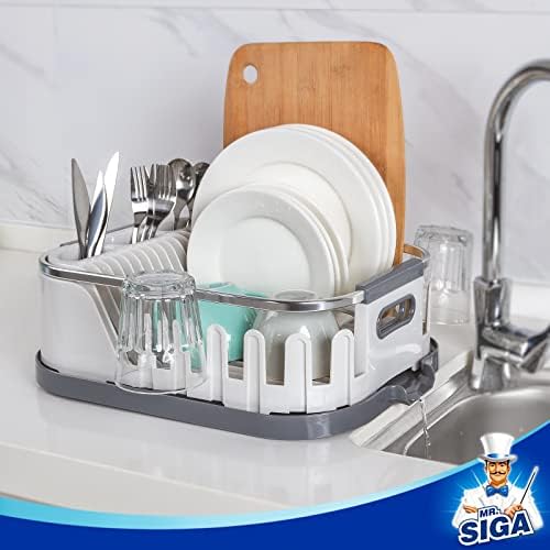 MR.SIGA Dish Drying Rack for Kitchen Counter, Compact Plastic Dish Drainer - Image 6