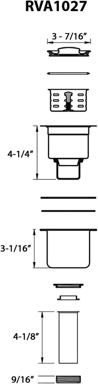 Ruvati Deep Basket Strainer Drain for Kitchen Sinks All Metal with Stopper 3-1/2 inch - Stainless Steel - RVA1027ST - Image 4