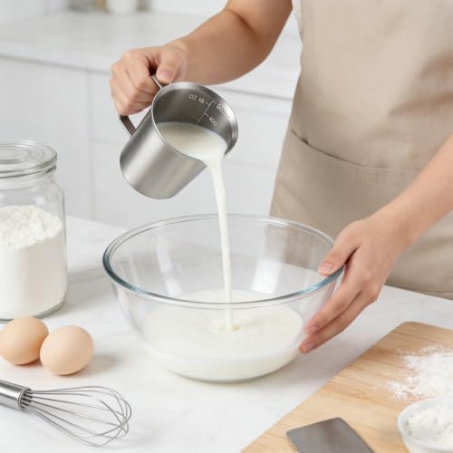 Stainless Steel Measuring Cups 2-Pack, Unbreakable Metal Measuring Cup Set with Easy-Read OZ/ML Marks & Secure Grip Handle, Ideal for Kitchen, Baking, Bar, Party & Pet Food (16 oz+16 oz) - Image 7