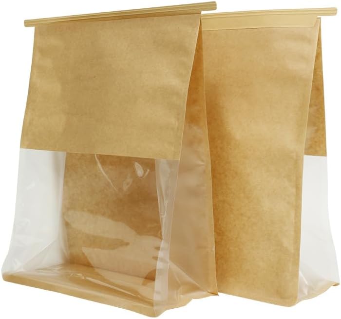 20 Pack Paper Bread Bags for Homemade Bread Sourdough Bread Bags Large Paper Bakery Bag with Window for Baked Food Packaging Storage, Brown(9x4.3x11 Inches) - Image 6