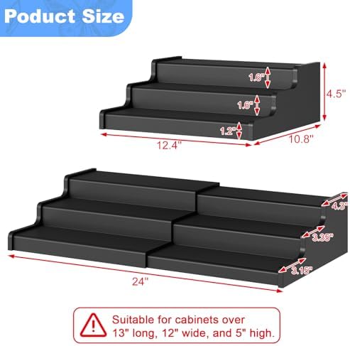 3-Tier Expandable Bamboo Can Organizer for Pantry, Holds 24 Cans, Black | Adjustable Can Storage Rack for Pantry, Can Holder for Kitchen Cabinets, Canned Food Soda Organizer, Black (Patent Pending) - Image 7