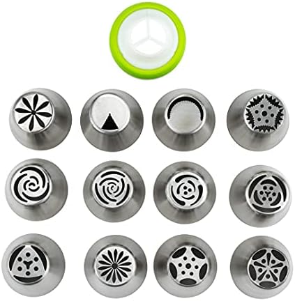 Pastry Tek Russian Piping Tips Set, 23 Piece Durable Cake Decorating Kit - 12 Piping Tips, 10 Piping Bags, Stainless Steel Piping Bags And Tips Set, 1 Tri-Color Coupler, - Restaurantware - Image 6